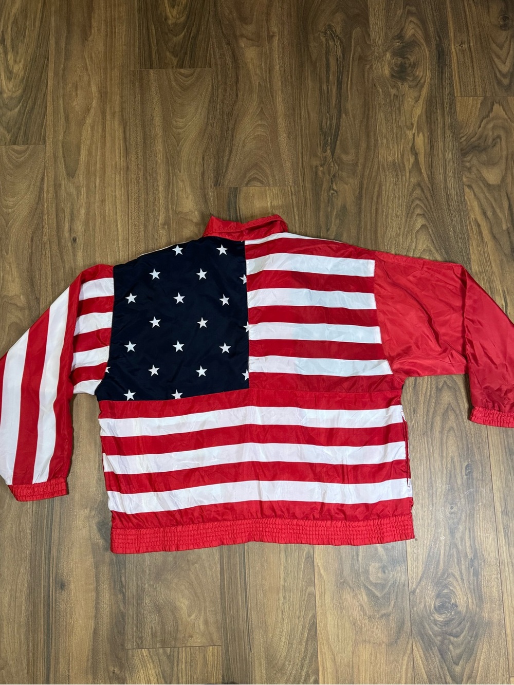 Vintage 90s Arlee Sports USA American Flag Windbreaker Jacket XL Full Zip - Picture 3 of 5
